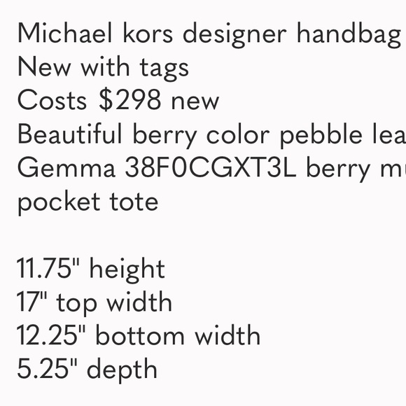 Michael kors red Gemma tote NWT - Picture 3 of 11